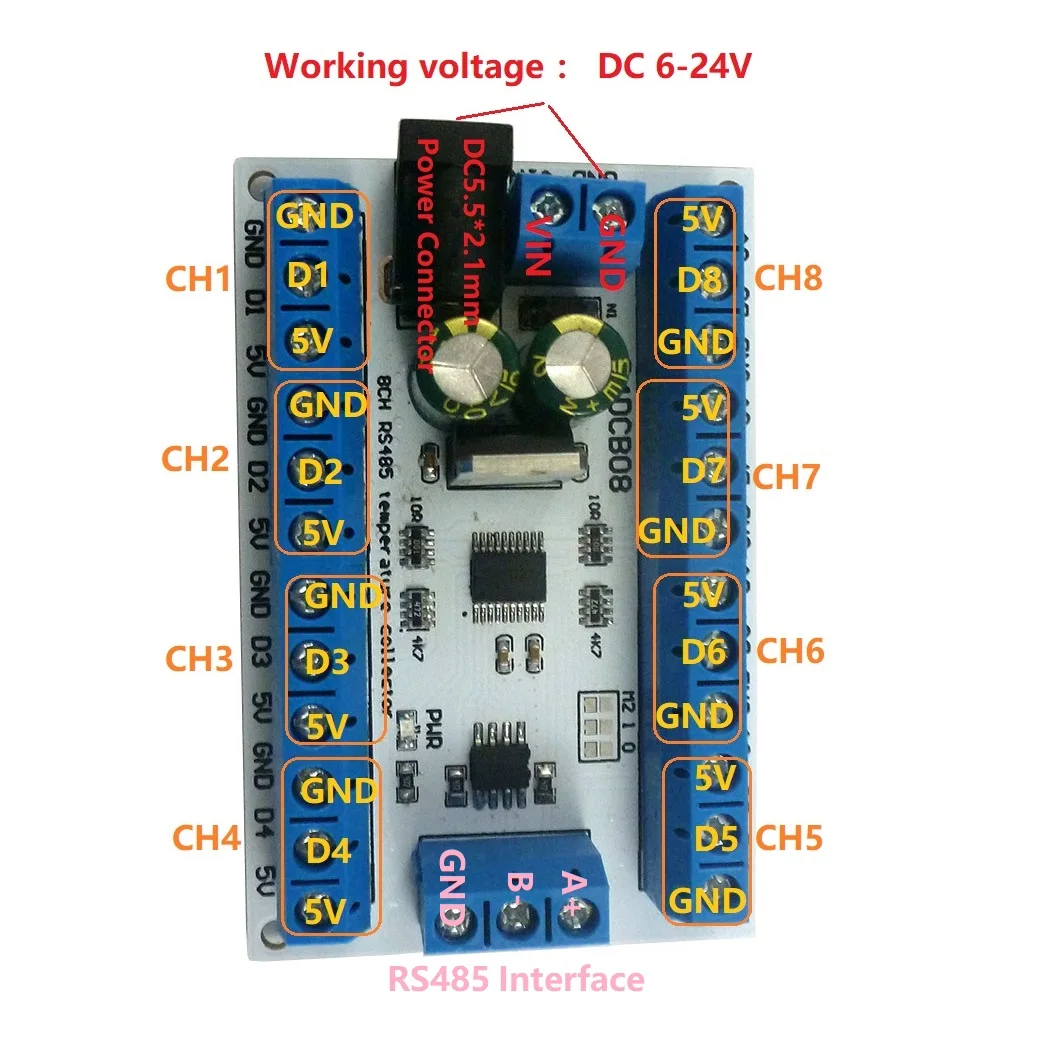 8 Channel DS18B20 Temperature  - Ds18B20 ulasan dan harga