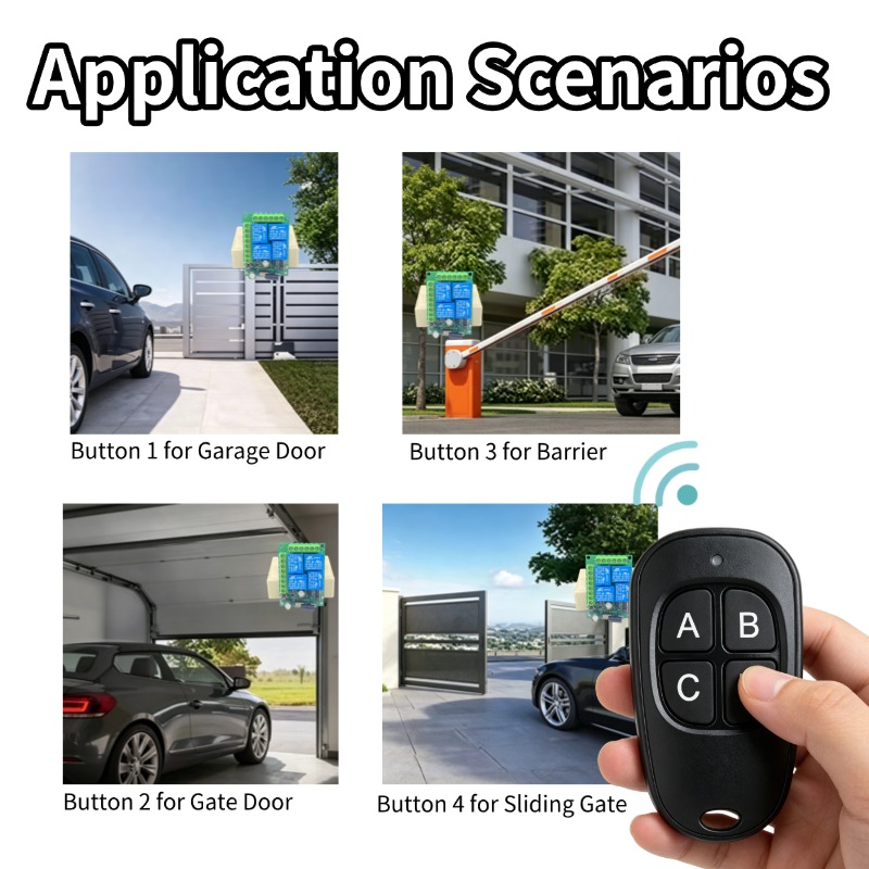 433MHz Universal Wireless Remo - Relay Module 4 Channel ulasan dan harga